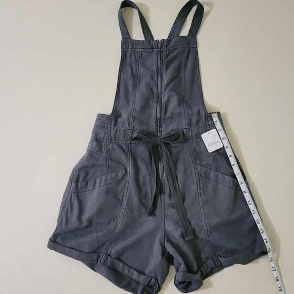 Free People Black Gray Overall Shortalls - Picture 11 of 16
